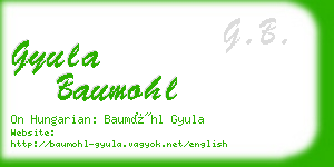 gyula baumohl business card